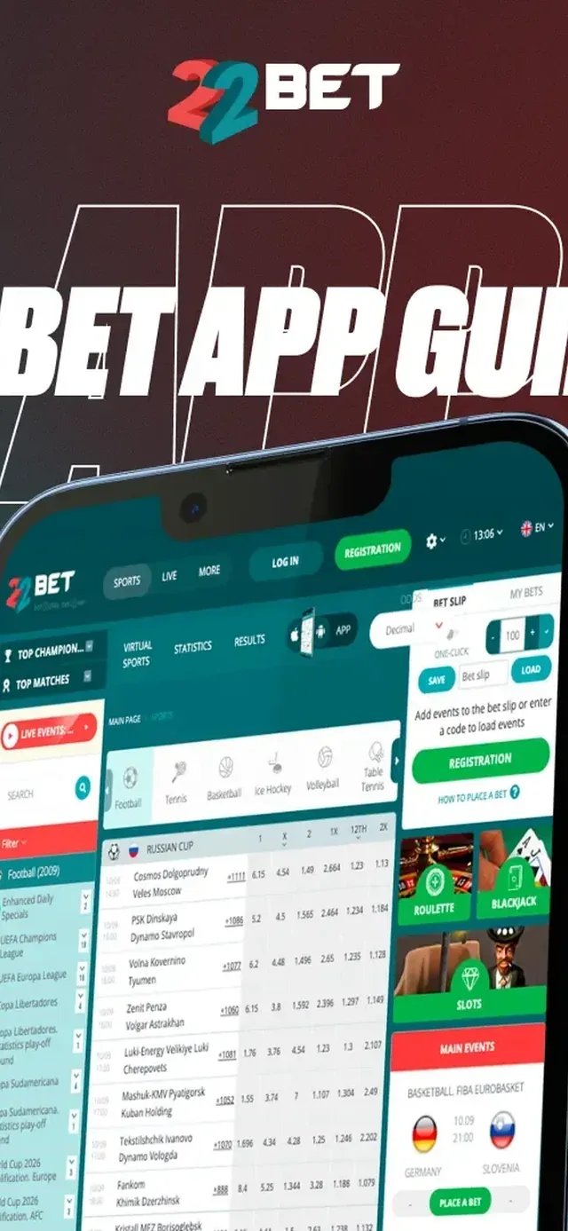 22Bet Casino App auf dem Smartphone